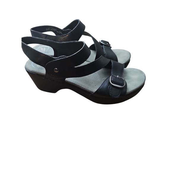 Dansko 38 Women's Shari Sandal Black Full Grain leather clogs sz 8 - Picture 5 of 7